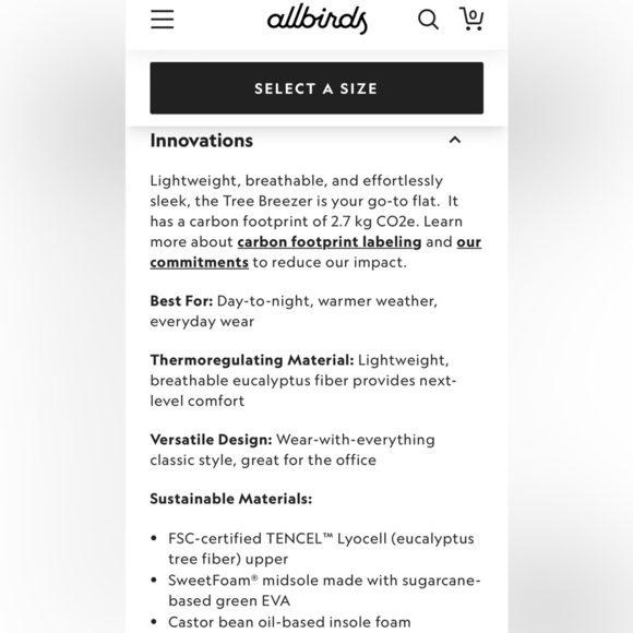 Allbirds Tree Breezers Flats Size 9.5 Black Ballet Flats Lightweight - Picture 4 of 10